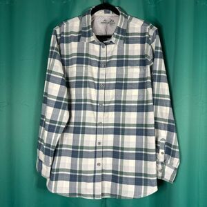 Ridgecut Toughwear Women's 2X Shirt Green Blue Gray & White Long Sleeve Gorpcore